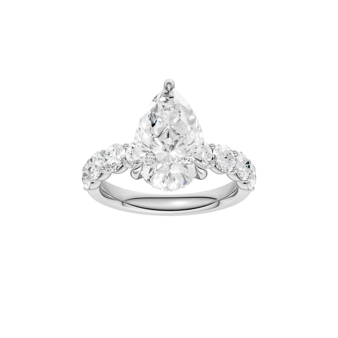 Semi Eternity Engagement Ring (Pear) in 14K White Gold – Silvadi Jewelry Aurora CO