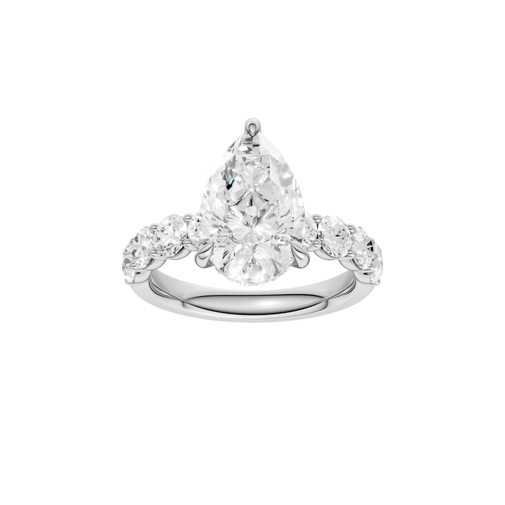 Semi Eternity Engagement Ring (Pear) in 14K White Gold – Silvadi Jewelry Aurora CO