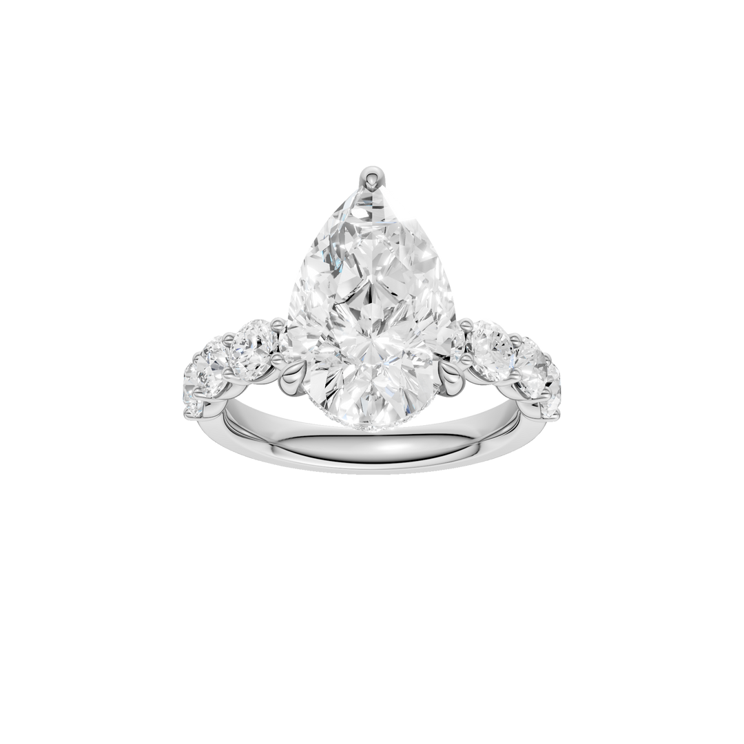 Semi Eternity Engagement Ring (Pear) in 14K White Gold – Silvadi Jewelry Aurora CO