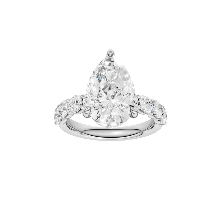 Semi Eternity Engagement Ring (Pear) in 14K White Gold – Silvadi Jewelry Aurora CO