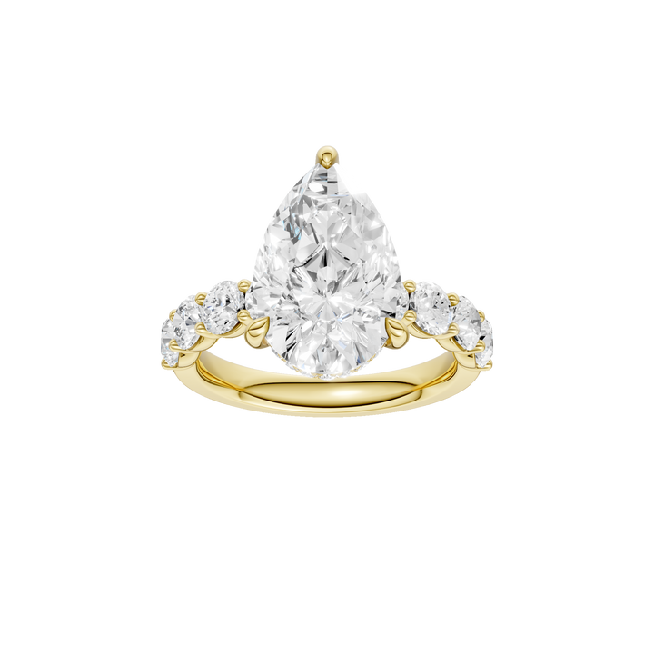 Semi Eternity Engagement Ring (Pear) in 14K Yellow Gold – Silvadi Jewelry Aurora CO