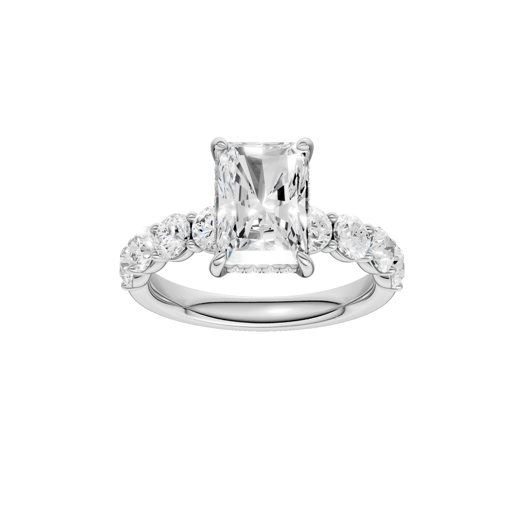 Semi Eternity Engagement Ring (Radiant) in 14K White Gold – Silvadi Jewelry Aurora CO