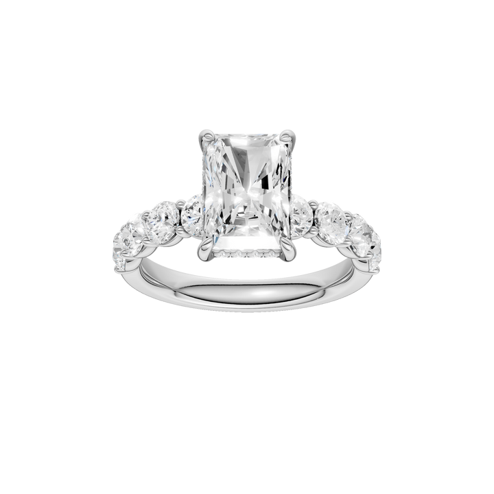 Semi Eternity Engagement Ring (Radiant) in 14K White Gold – Silvadi Jewelry Aurora CO