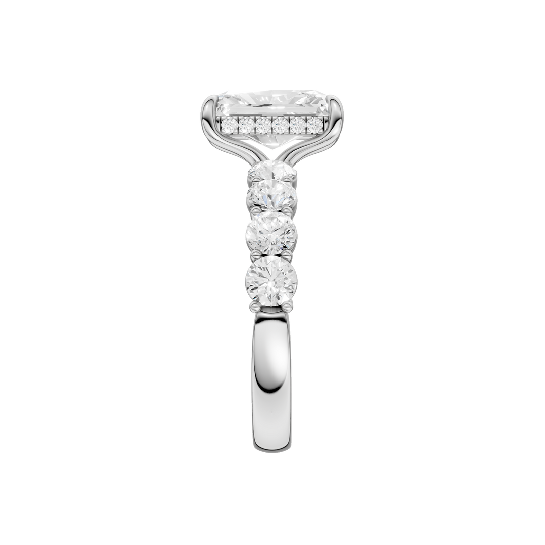 Semi Eternity Engagement Ring (Radiant) in 14K White Gold – Silvadi Jewelry Aurora CO