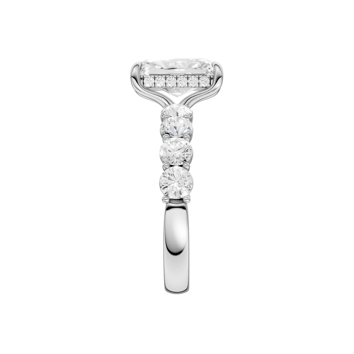 Semi Eternity Engagement Ring (Radiant) in 14K White Gold – Silvadi Jewelry Aurora CO