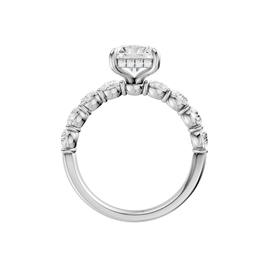 Semi Eternity Engagement Ring (Radiant) in 14K White Gold – Silvadi Jewelry Aurora CO