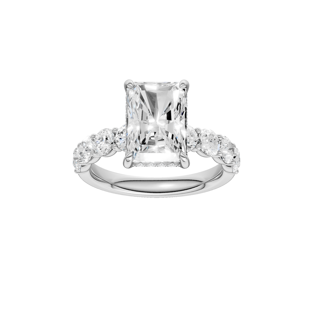 Semi Eternity Engagement Ring (Radiant) in 14K White Gold – Silvadi Jewelry Aurora CO