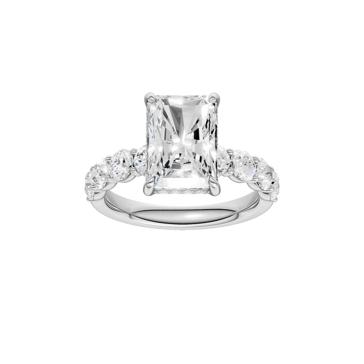 Semi Eternity Engagement Ring (Radiant) in 14K White Gold – Silvadi Jewelry Aurora CO