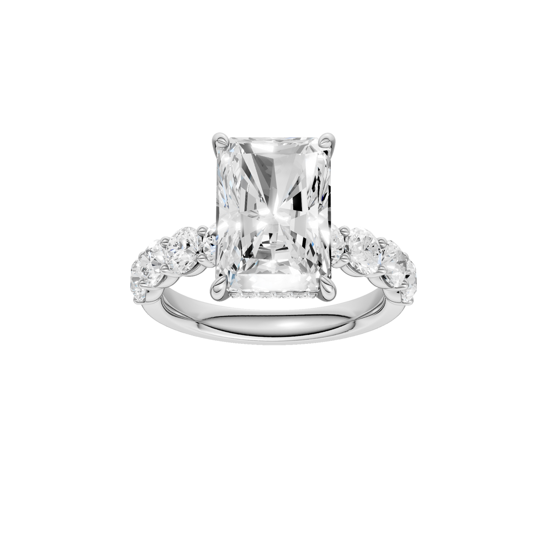 Semi Eternity Engagement Ring (Radiant) in 14K White Gold – Silvadi Jewelry Aurora CO
