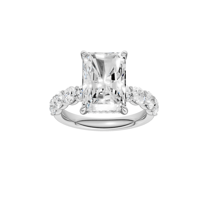 Semi Eternity Engagement Ring (Radiant) in 14K White Gold – Silvadi Jewelry Aurora CO