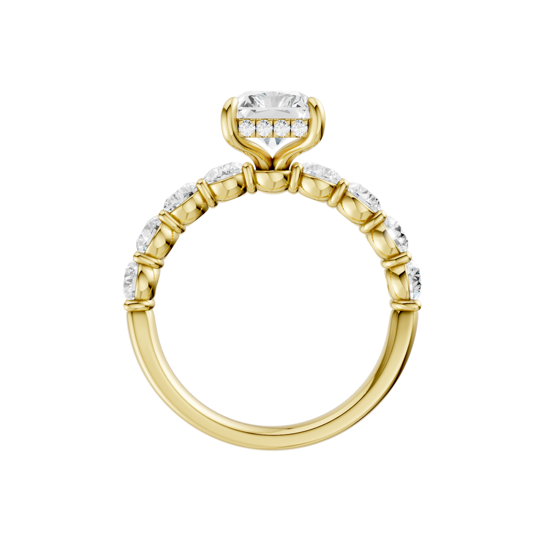Semi Eternity Engagement Ring (Radiant) in 14K Yellow Gold – Silvadi Jewelry Aurora CO