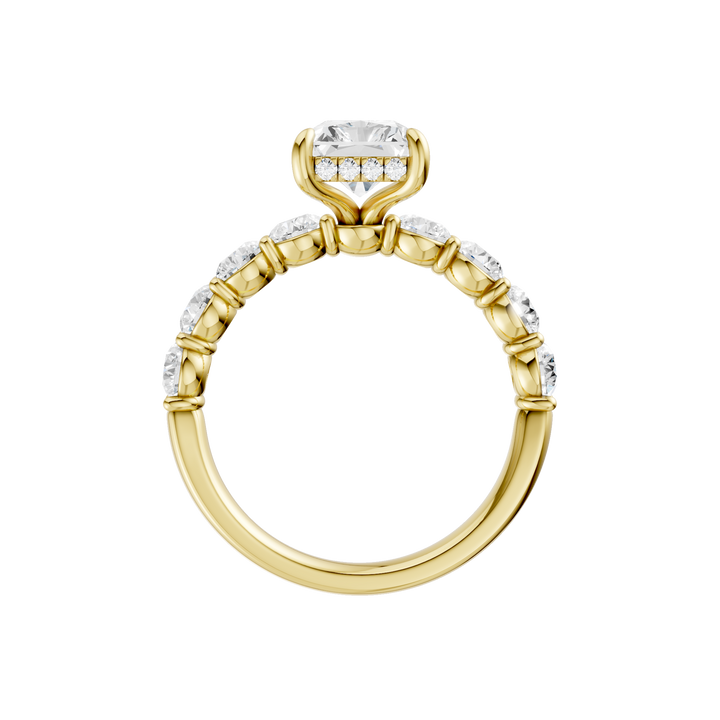 Semi Eternity Engagement Ring (Radiant) in 14K Yellow Gold – Silvadi Jewelry Aurora CO