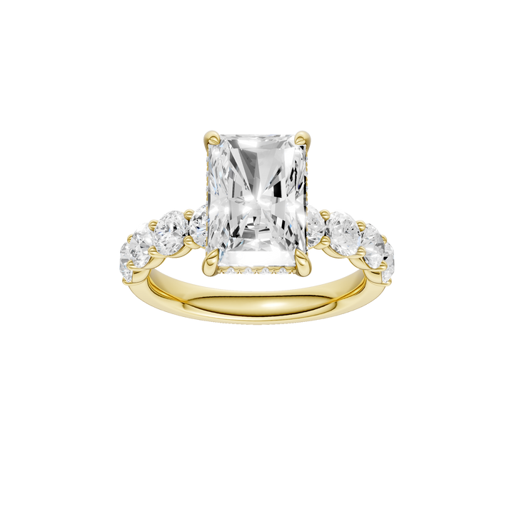 Semi Eternity Engagement Ring (Radiant) in 14K Yellow Gold – Silvadi Jewelry Aurora CO