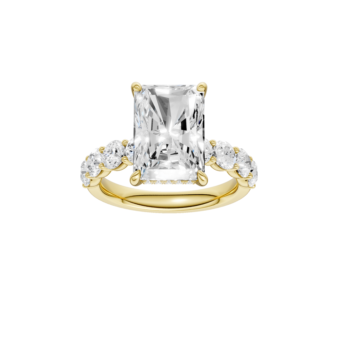 Semi Eternity Engagement Ring (Radiant) in 14K Yellow Gold – Silvadi Jewelry Aurora CO