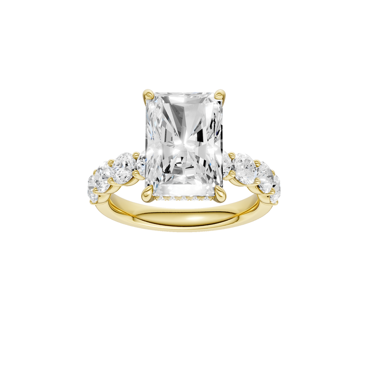 Semi Eternity Engagement Ring (Radiant) in 14K Yellow Gold – Silvadi Jewelry Aurora CO