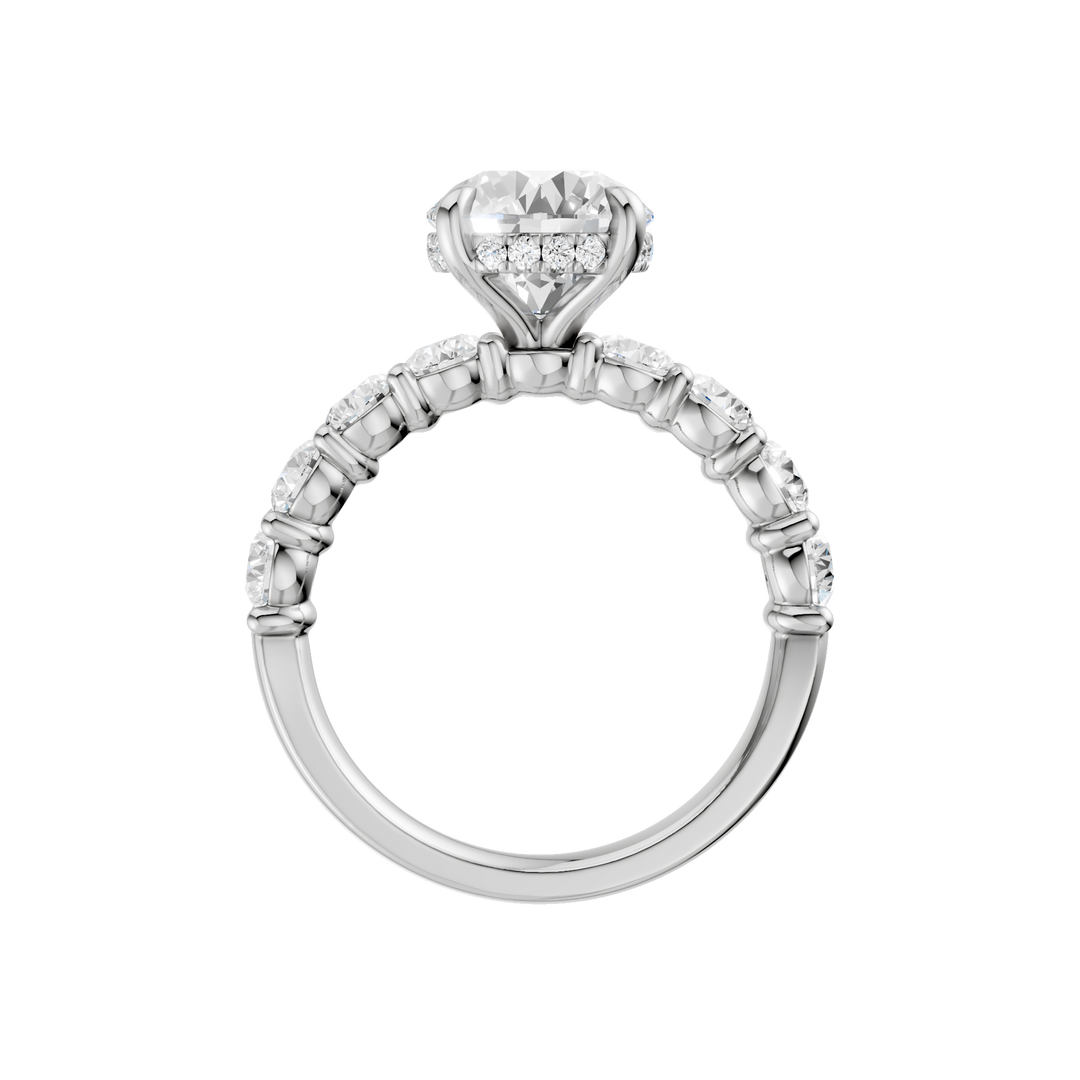 Semi Eternity Engagement Ring (Round) in 14K White Gold – Silvadi Jewelry Aurora CO