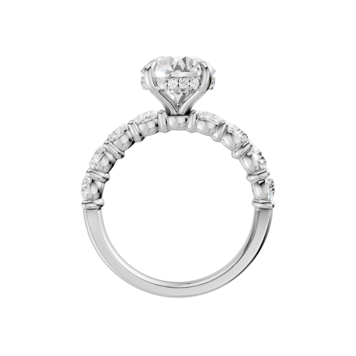 Semi Eternity Engagement Ring (Round) in 14K White Gold – Silvadi Jewelry Aurora CO