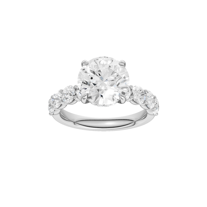 Semi Eternity Engagement Ring (Round) in 14K White Gold – Silvadi Jewelry Aurora CO