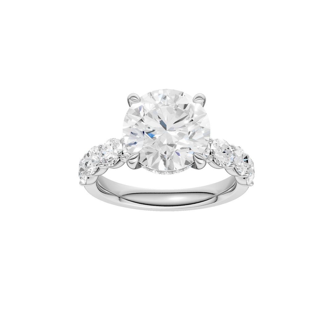 Semi Eternity Engagement Ring (Round) in 14K White Gold – Silvadi Jewelry Aurora CO