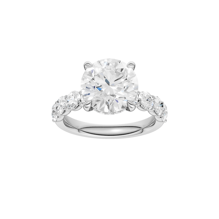Semi Eternity Engagement Ring (Round) in 14K White Gold – Silvadi Jewelry Aurora CO