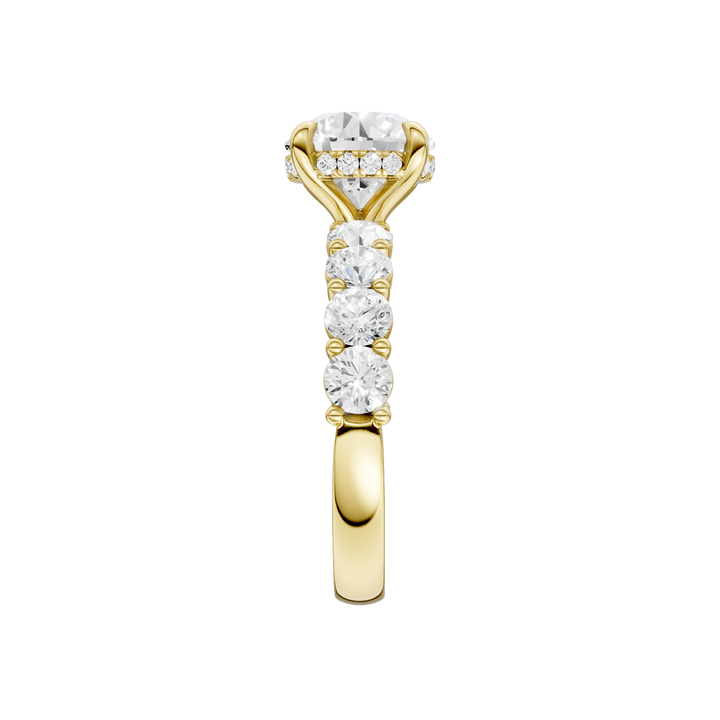 Semi Eternity Engagement Ring (Round) in 14K Yellow Gold – Silvadi Jewelry Aurora CO