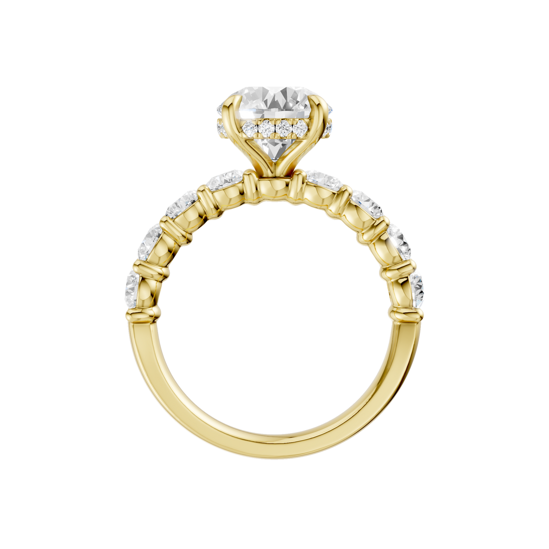 Semi Eternity Engagement Ring (Round) in 14K Yellow Gold – Silvadi Jewelry Aurora CO