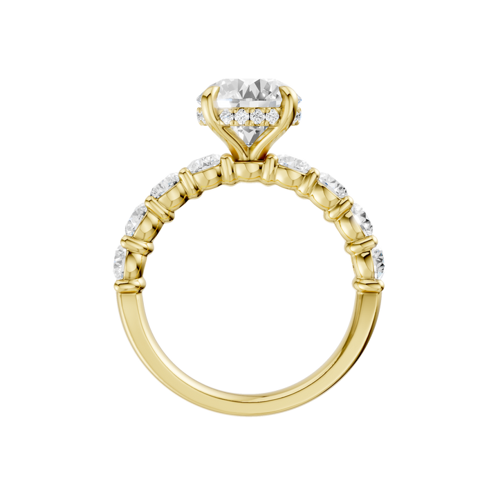 Semi Eternity Engagement Ring (Round) in 14K Yellow Gold – Silvadi Jewelry Aurora CO