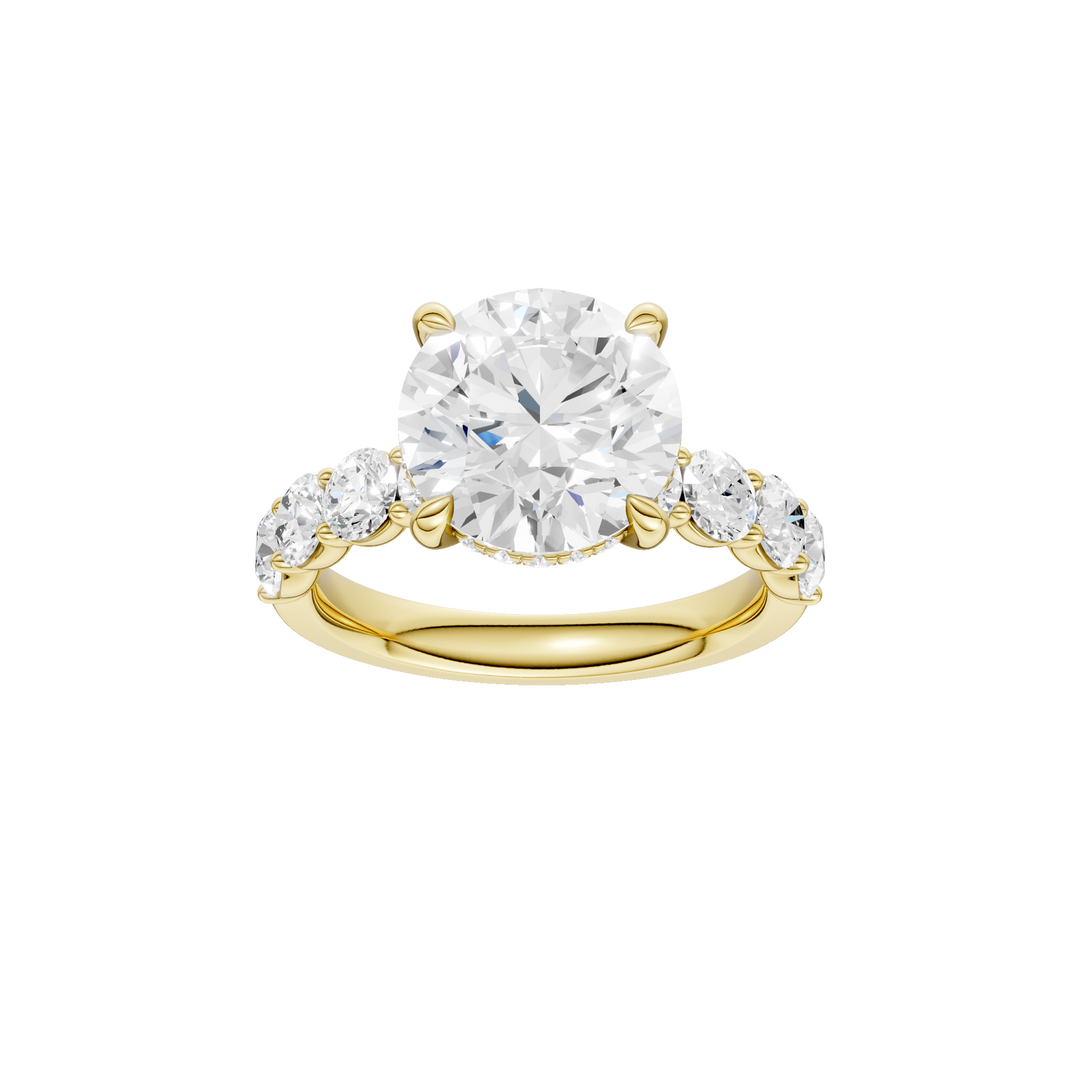 Semi Eternity Engagement Ring (Round) in 14K Yellow Gold – Silvadi Jewelry Aurora CO