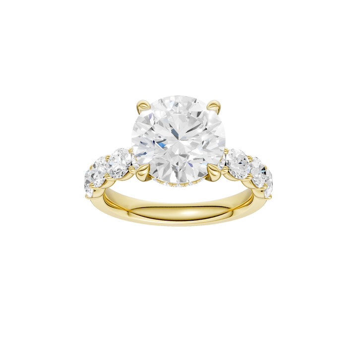 Semi Eternity Engagement Ring (Round) in 14K Yellow Gold – Silvadi Jewelry Aurora CO