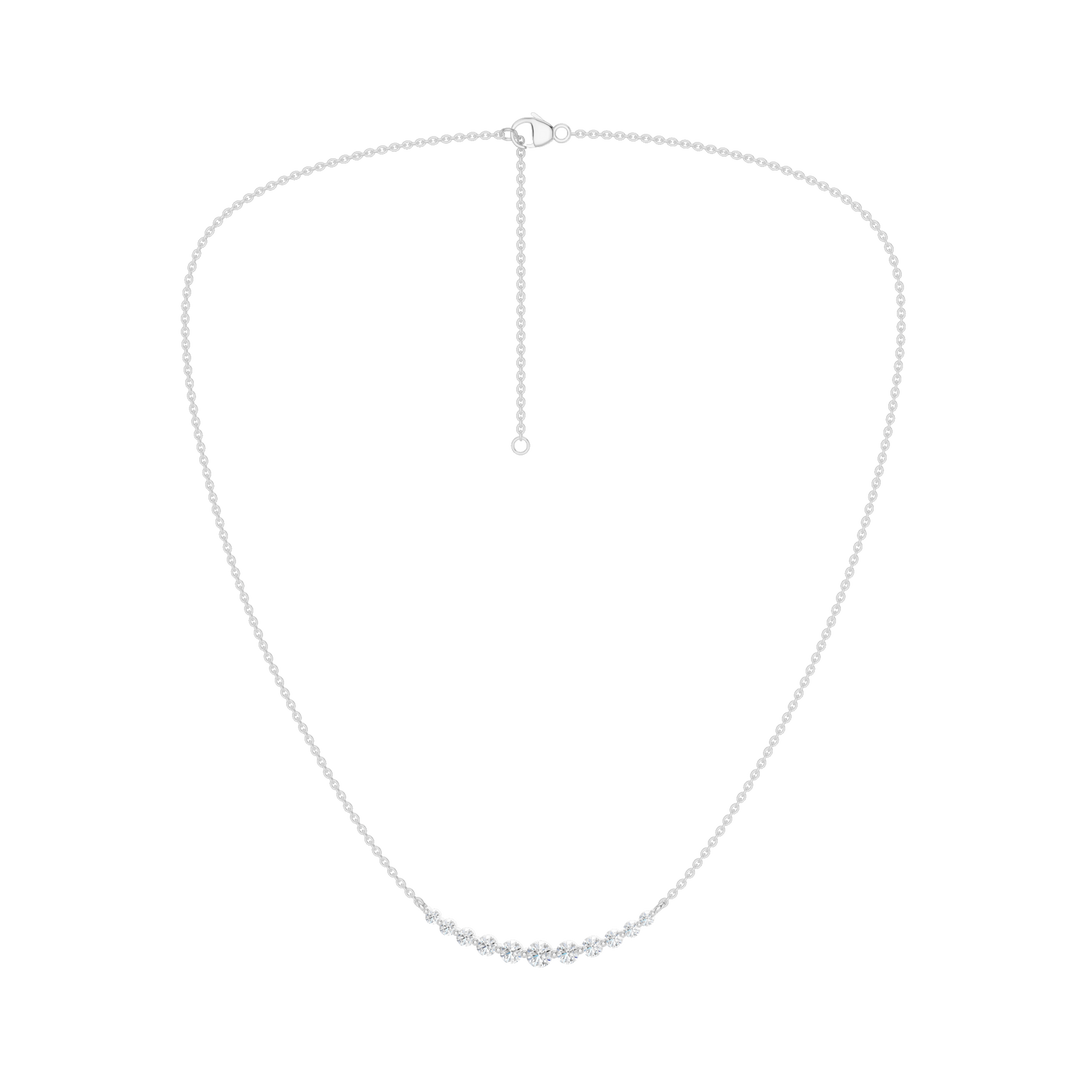 Smiley Graduated Diamond Necklace (Round) in 14K White Gold – Silvadi Jewelry Aurora CO