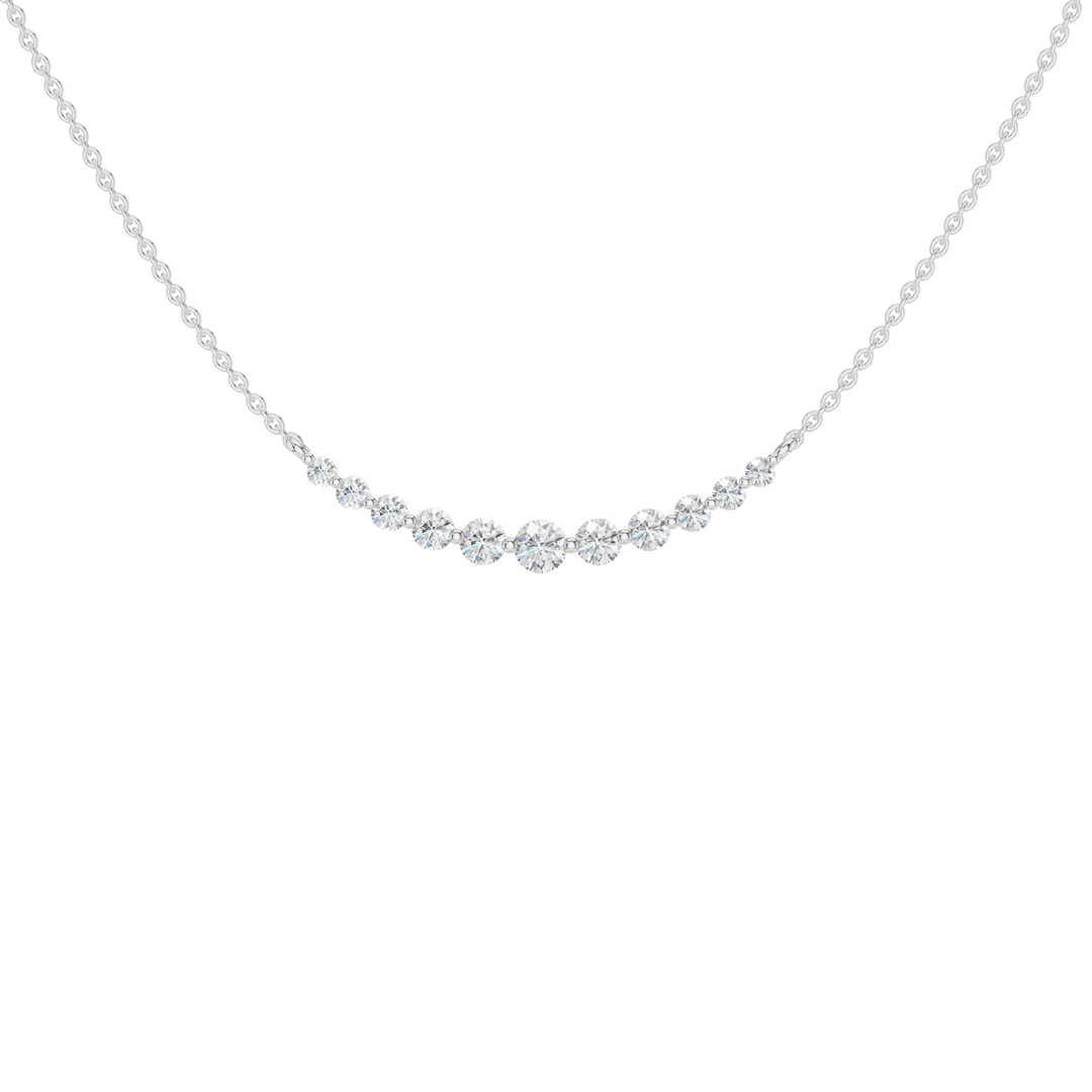 Smiley Graduated Diamond Necklace (Round) in 14K White Gold – Silvadi Jewelry Aurora CO