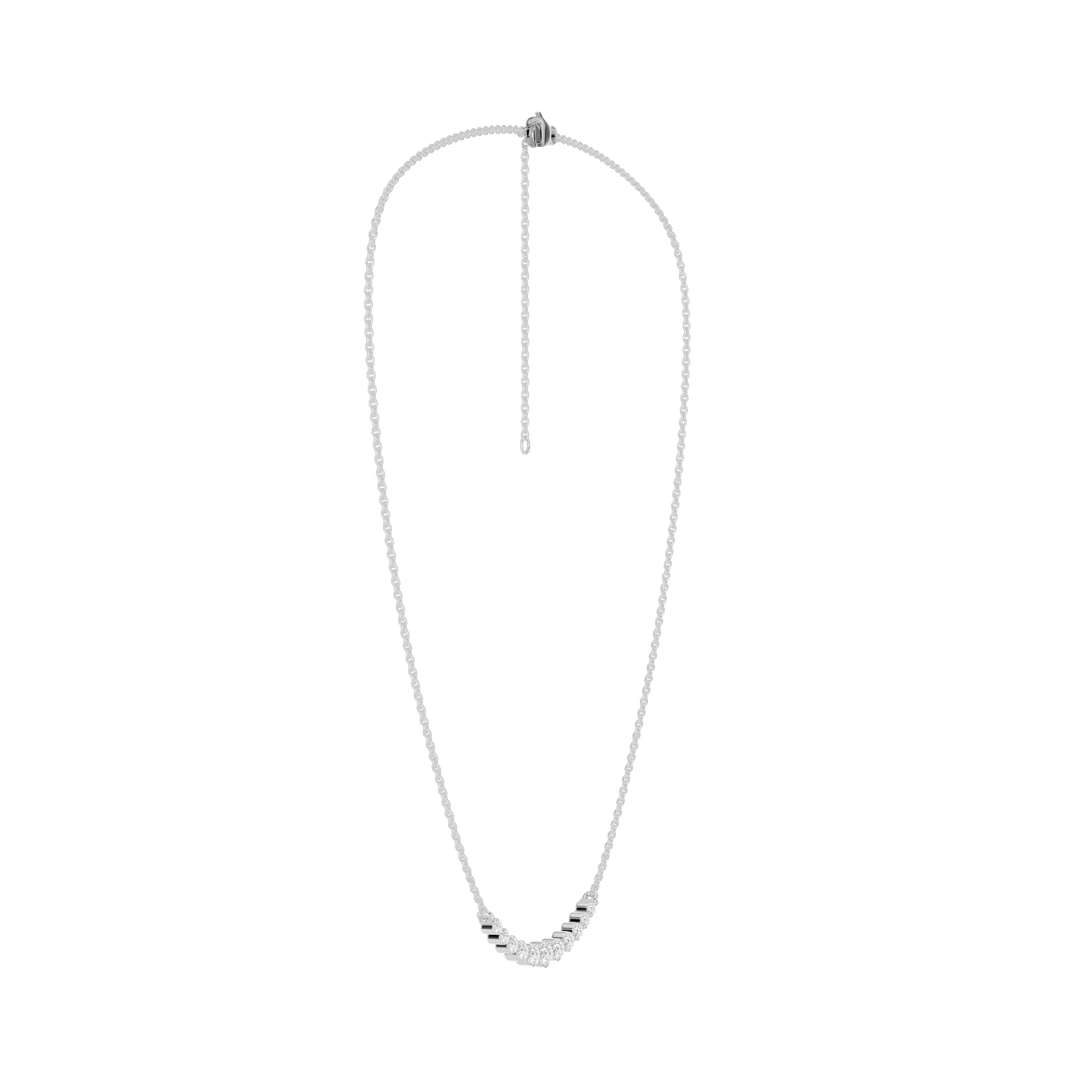 Smiley Graduated Diamond Necklace (Round) in 14K White Gold – Silvadi Jewelry Aurora CO