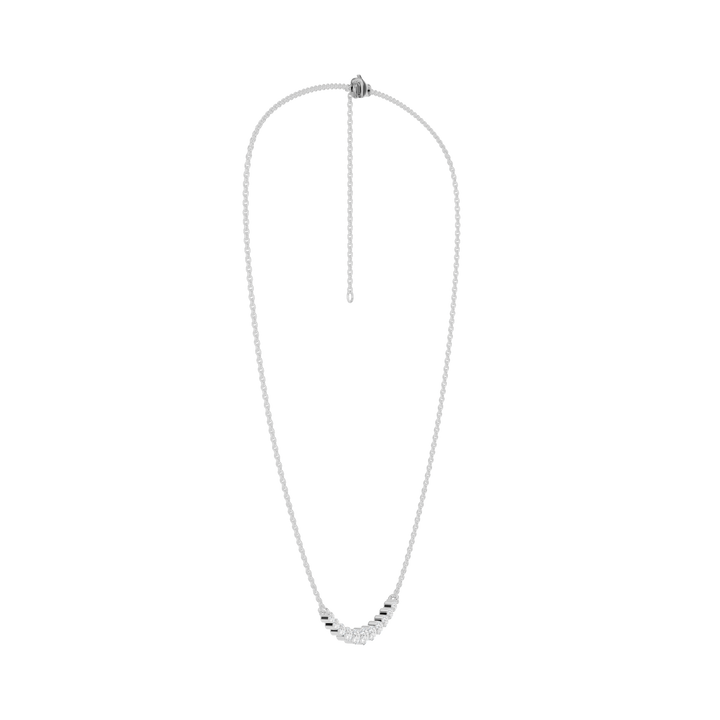 Smiley Graduated Diamond Necklace (Round) in 14K White Gold – Silvadi Jewelry Aurora CO