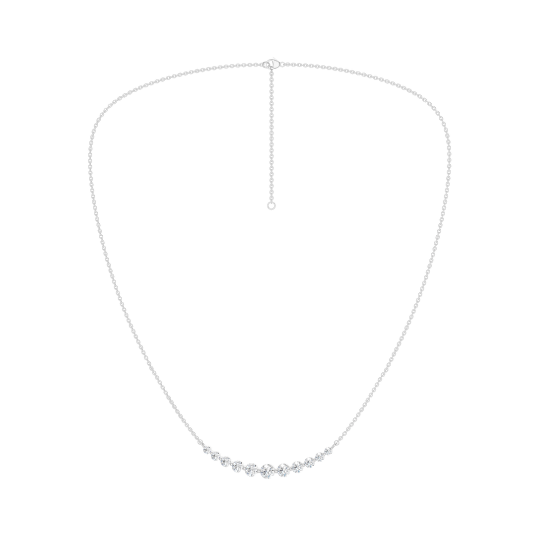 Smiley Graduated Diamond Necklace (Round) in 14K White Gold – Silvadi Jewelry Aurora CO
