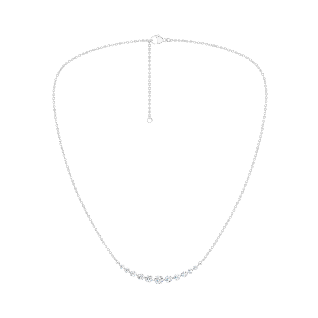 Smiley Graduated Diamond Necklace (Round) in 14K White Gold – Silvadi Jewelry Aurora CO