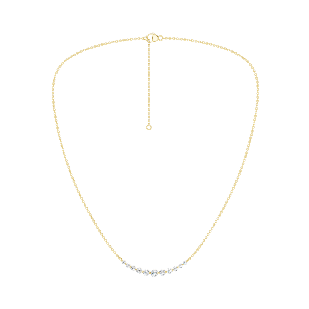 Smiley Graduated Diamond Necklace (Round) in 14K Yellow Gold – Silvadi Jewelry Aurora CO