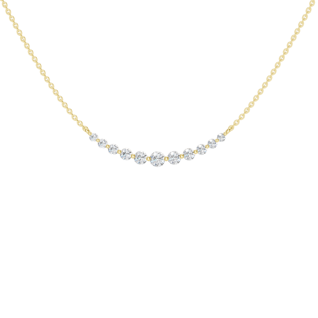 Smiley Graduated Diamond Necklace (Round) in 14K Yellow Gold – Silvadi Jewelry Aurora CO