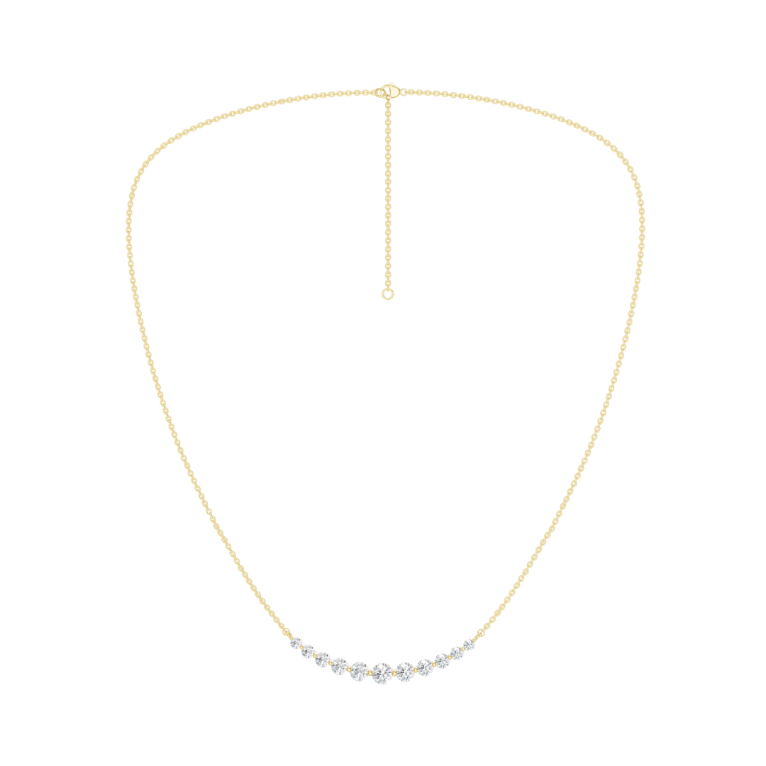 Smiley Graduated Diamond Necklace (Round) in 14K Yellow Gold – Silvadi Jewelry Aurora CO