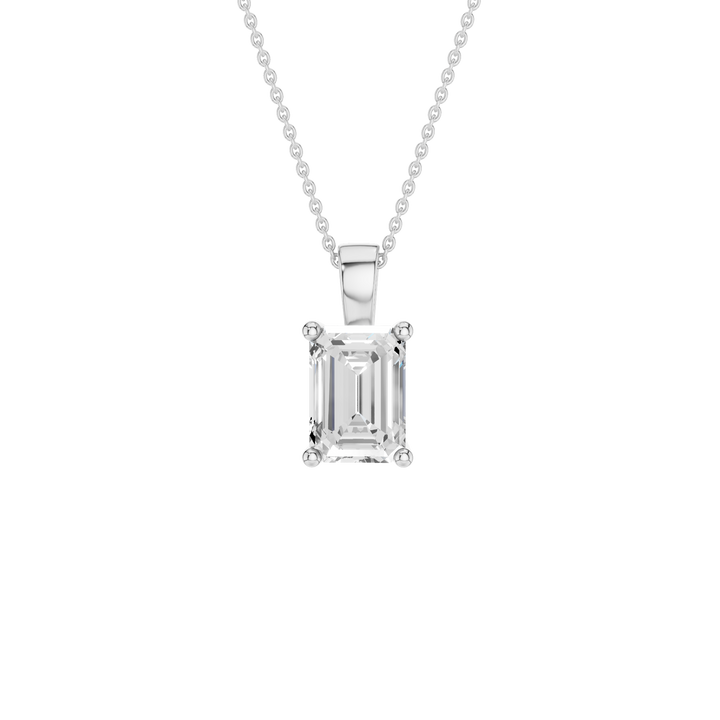 Solitaire Pendant (Emerald) in 14K White Gold – Silvadi Jewelry Aurora CO