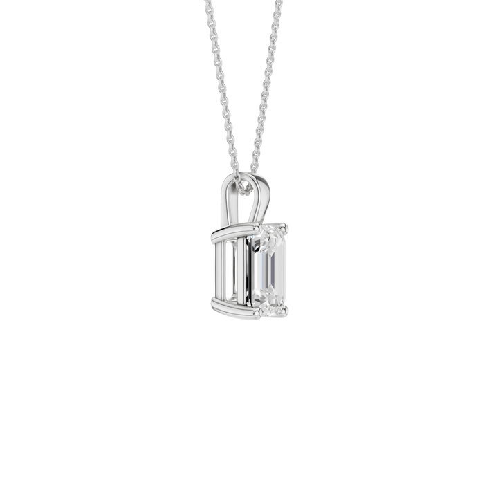 Solitaire Pendant (Emerald) in 14K White Gold – Silvadi Jewelry Aurora CO