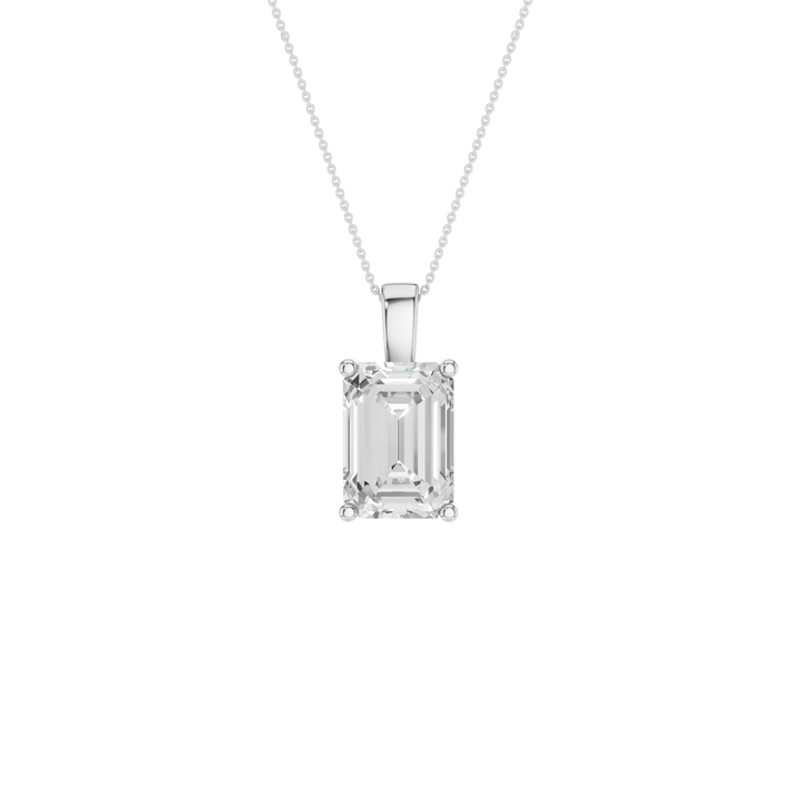 Solitaire Pendant (Emerald) in 14K White Gold – Silvadi Jewelry Aurora CO