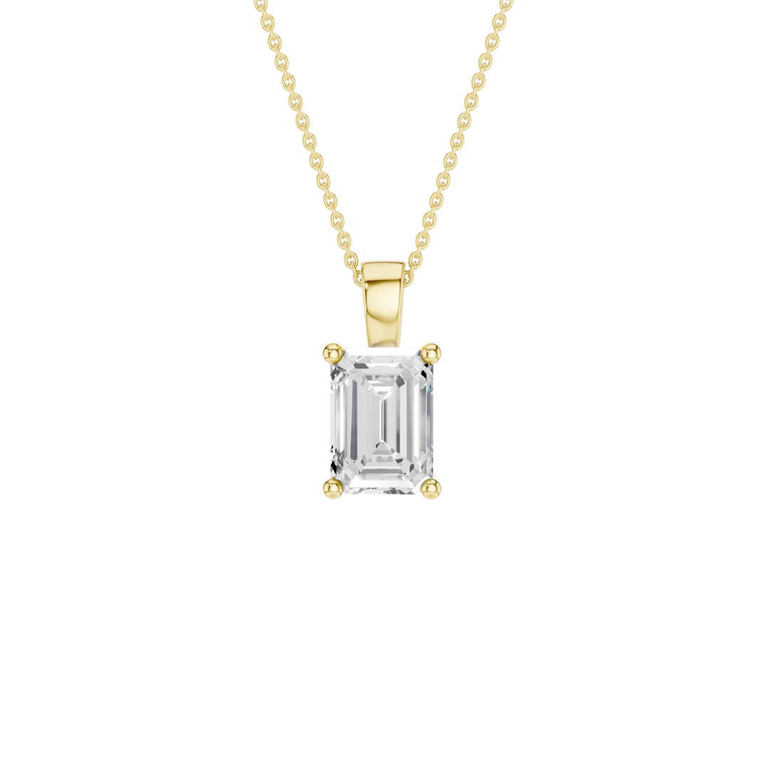 Solitaire Pendant (Emerald) in 14K Yellow Gold – Silvadi Jewelry Aurora CO
