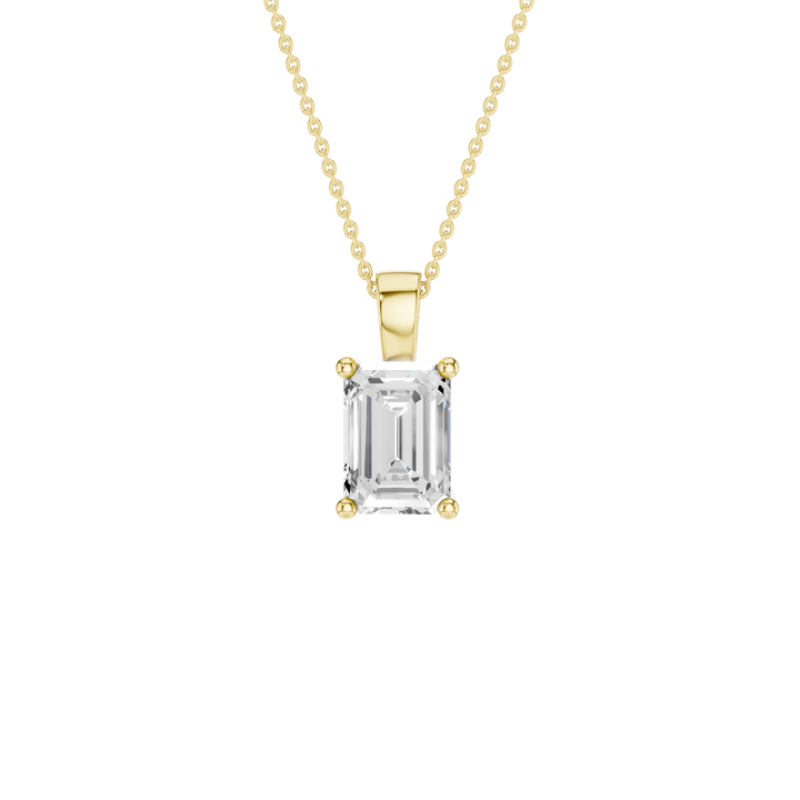 Solitaire Pendant (Emerald) in 14K Yellow Gold – Silvadi Jewelry Aurora CO