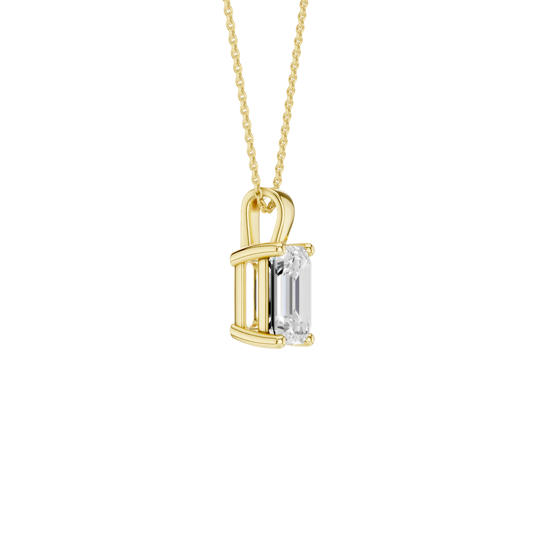 Solitaire Pendant (Emerald) in 14K Yellow Gold – Silvadi Jewelry Aurora CO
