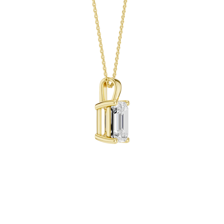 Solitaire Pendant (Emerald) in 14K Yellow Gold – Silvadi Jewelry Aurora CO