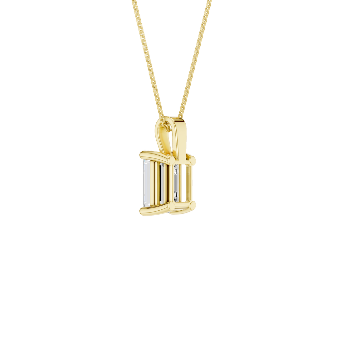 Solitaire Pendant (Emerald) in 14K Yellow Gold – Silvadi Jewelry Aurora CO
