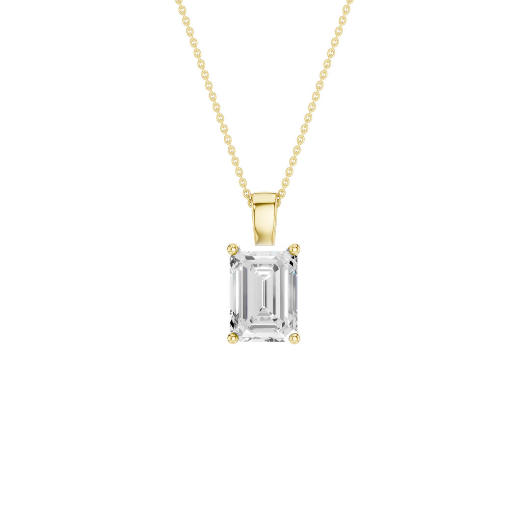 Solitaire Pendant (Emerald) in 14K Yellow Gold – Silvadi Jewelry Aurora CO