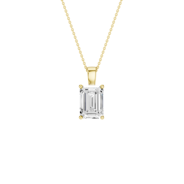 Solitaire Pendant (Emerald) in 14K Yellow Gold – Silvadi Jewelry Aurora CO