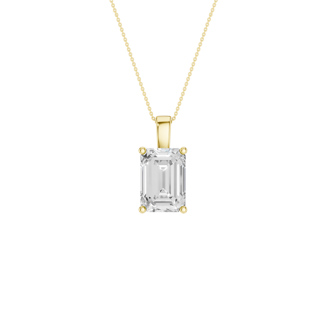 Solitaire Pendant (Emerald) in 14K Yellow Gold – Silvadi Jewelry Aurora CO