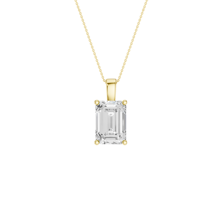 Solitaire Pendant (Emerald) in 14K Yellow Gold – Silvadi Jewelry Aurora CO